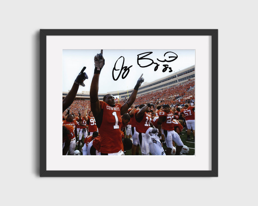 Oklahoma State Autograph Print - Dez Bryant - Cowboy Catch King College FSPrints Gallery Frame 16x20