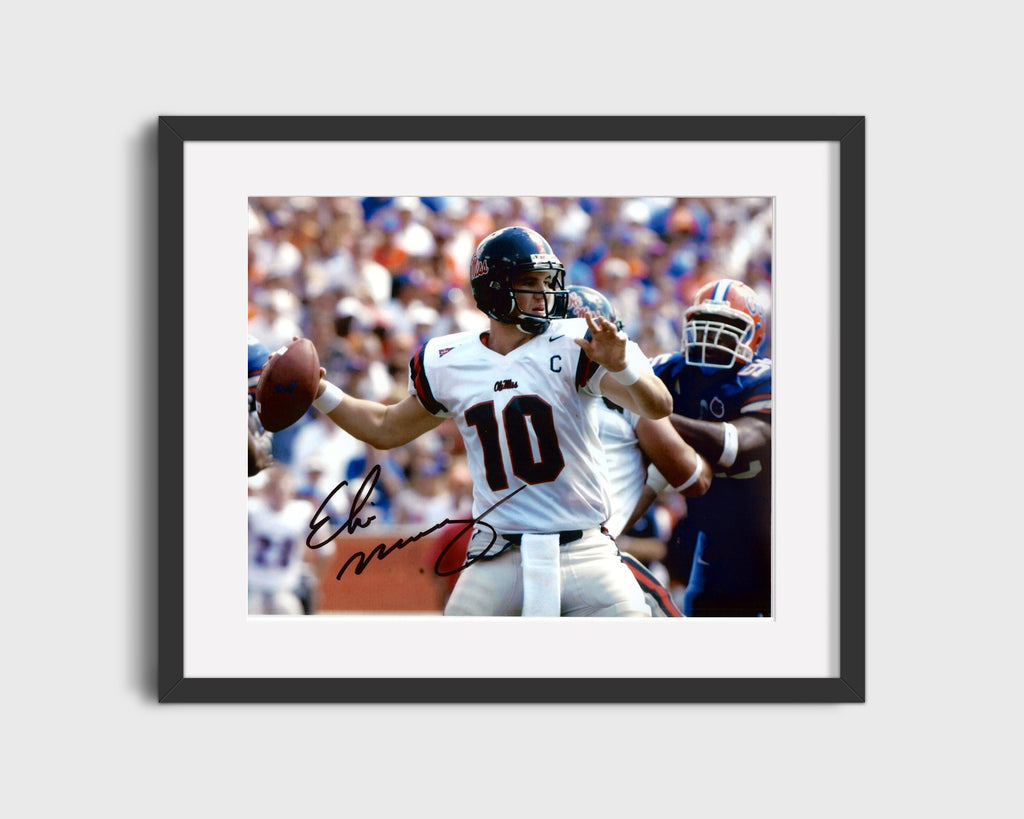 Ole Miss Autograph Print - Eli Manning - Rebel Cannon College FSPrints Gallery Frame 16x20