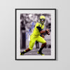 Oregon Autograph Print - Marcus Mariota Neon Glide - Quack Attack College FSPrints Gallery Frame 16x20