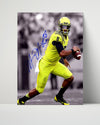 Oregon Autograph Print - Marcus Mariota Neon Glide - Quack Attack College FSPrints Poster 16x20