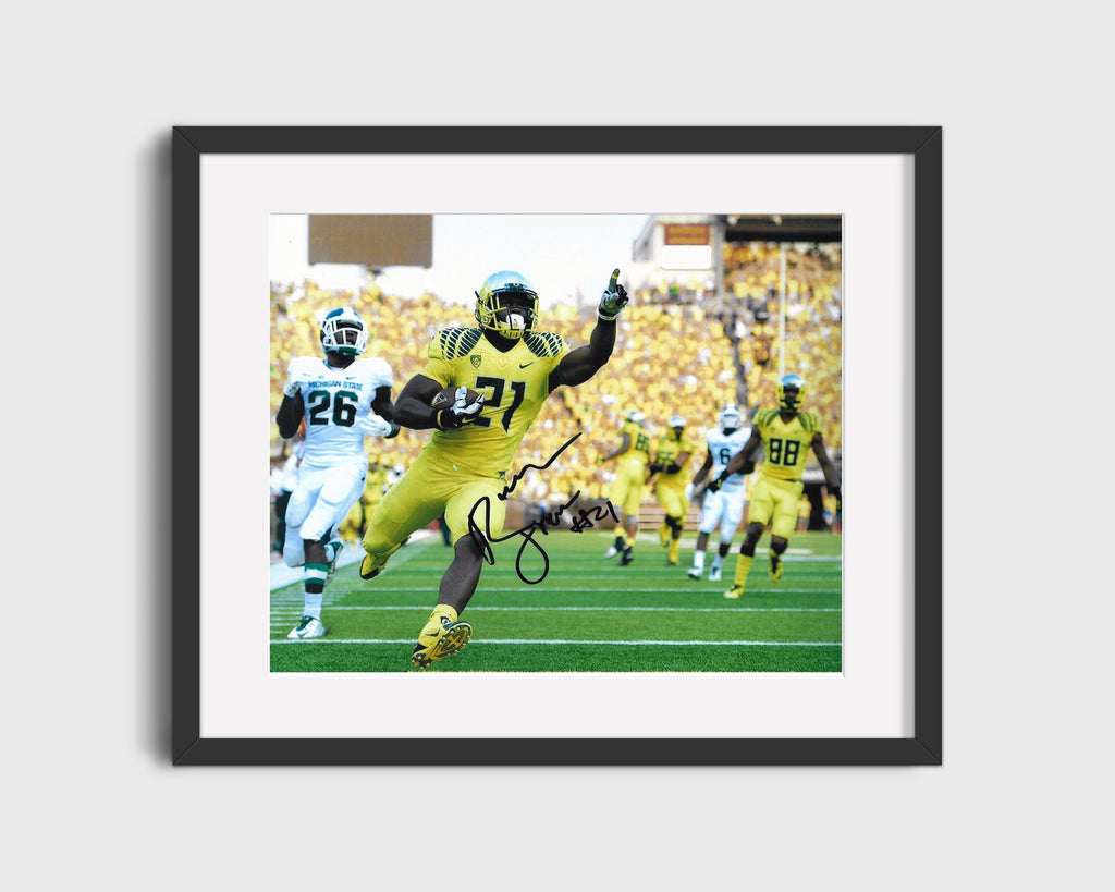 Oregon Autograph Print - Royce Freeman - Touchdown Signal College FSPrints Gallery Frame 16x20