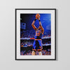 Patrick Ewing Autograph Print - Knicks Jumper - Towering Shot