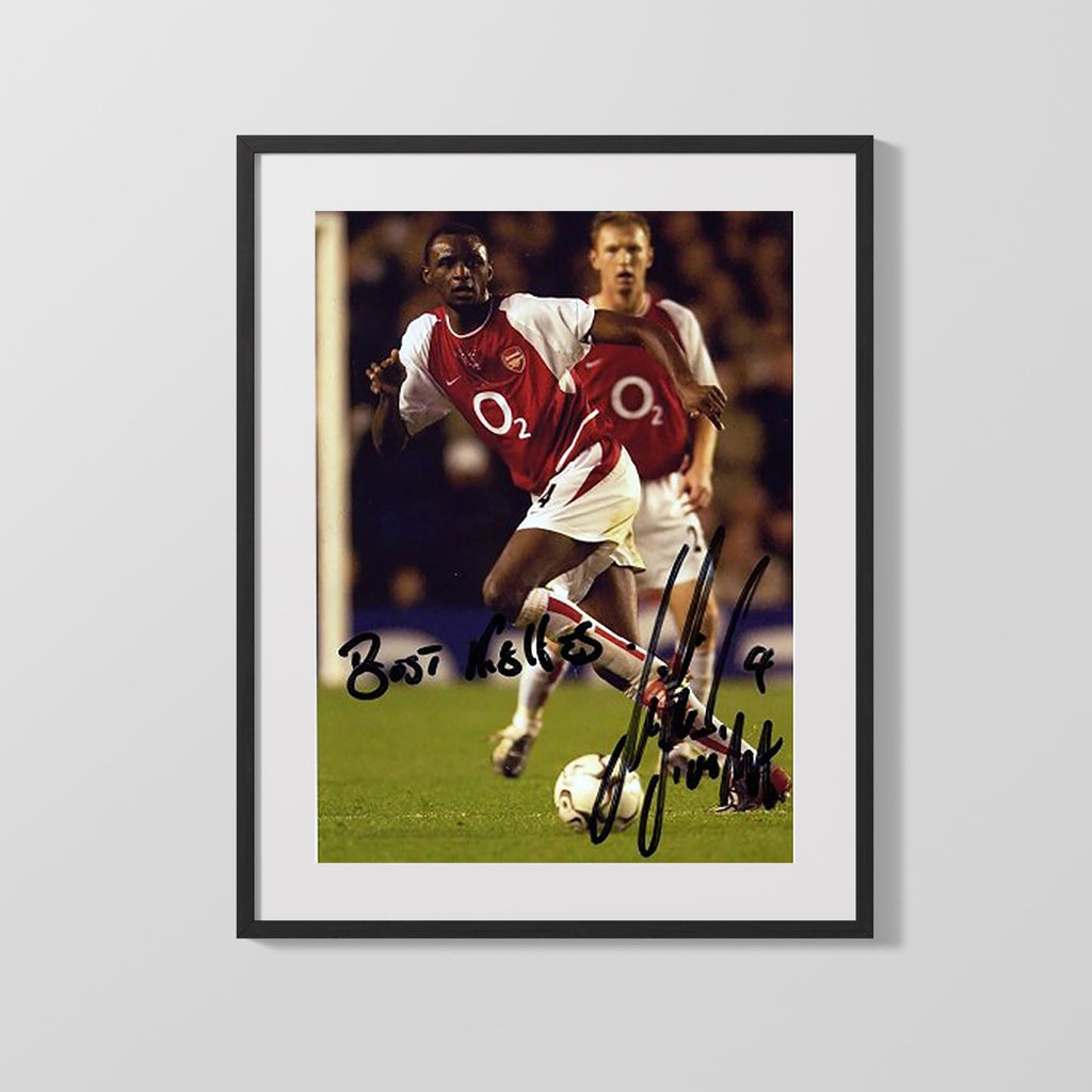 Patrick Vieira Autograph Print - Arsenal - On The Move Soccer FramedSportPrints Gallery Frame 16x20