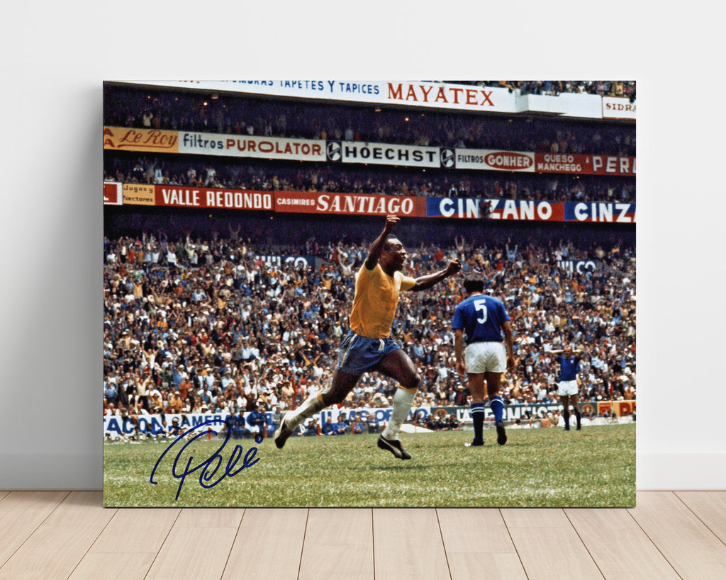 Unframed Pele Autograph Promo Print - Team Brazil - World Cup Celebration Unframed Print - Soccer FSP - Unframed