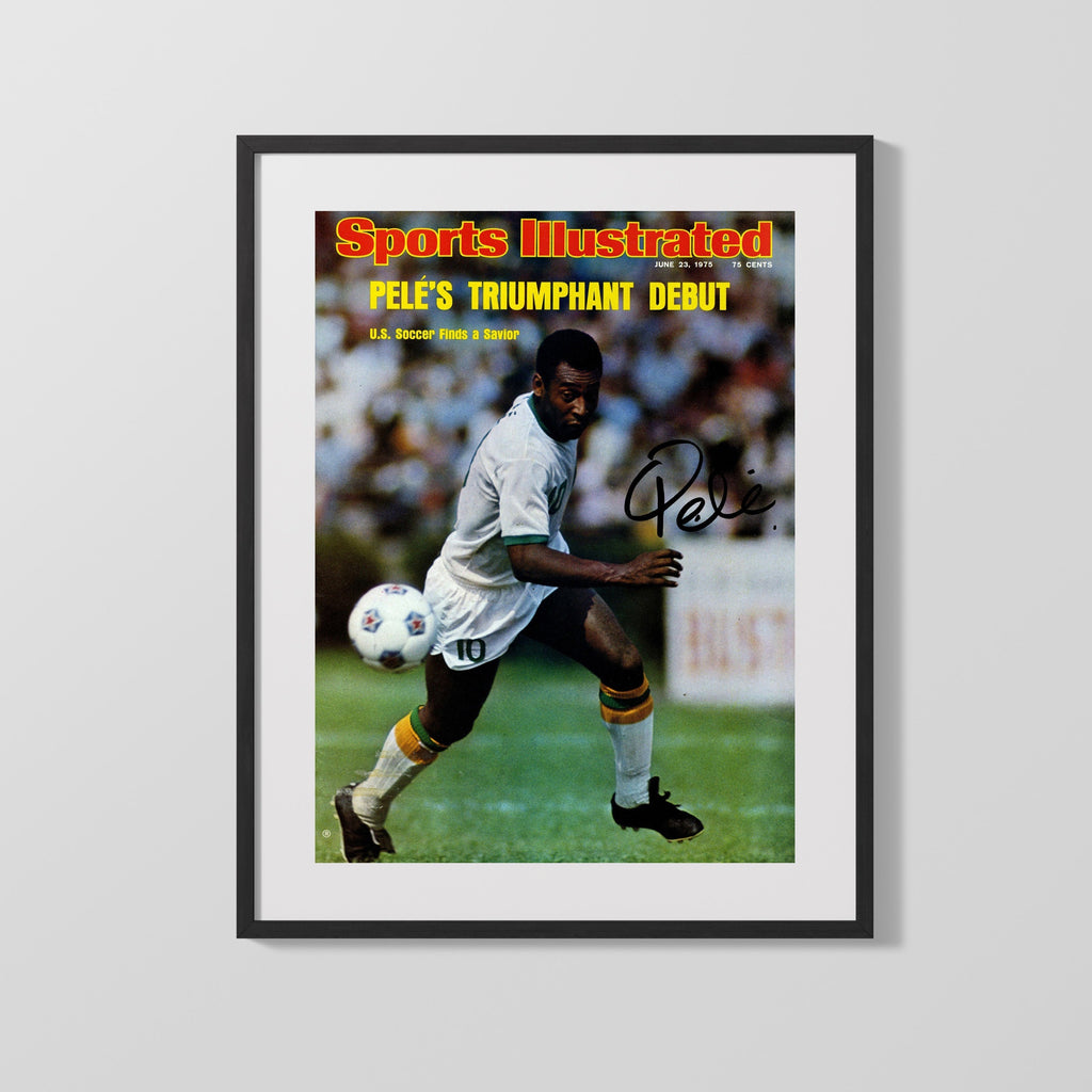 Pele Autograph Print - Team Brazil - Triumphant Debut Soccer FramedSportPrints Gallery Frame 16x20