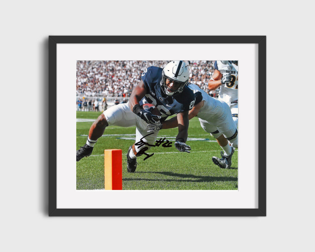 Penn State Autograph Print - Saquon Barkley - End Zone Flight College FSPrints Gallery Frame 16x20