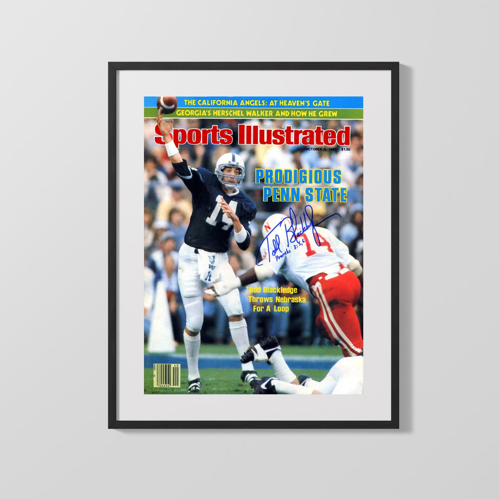 Penn State Autograph Print - Todd Blackledge - Prodigious Pass College FSPrints Gallery Frame 16x20