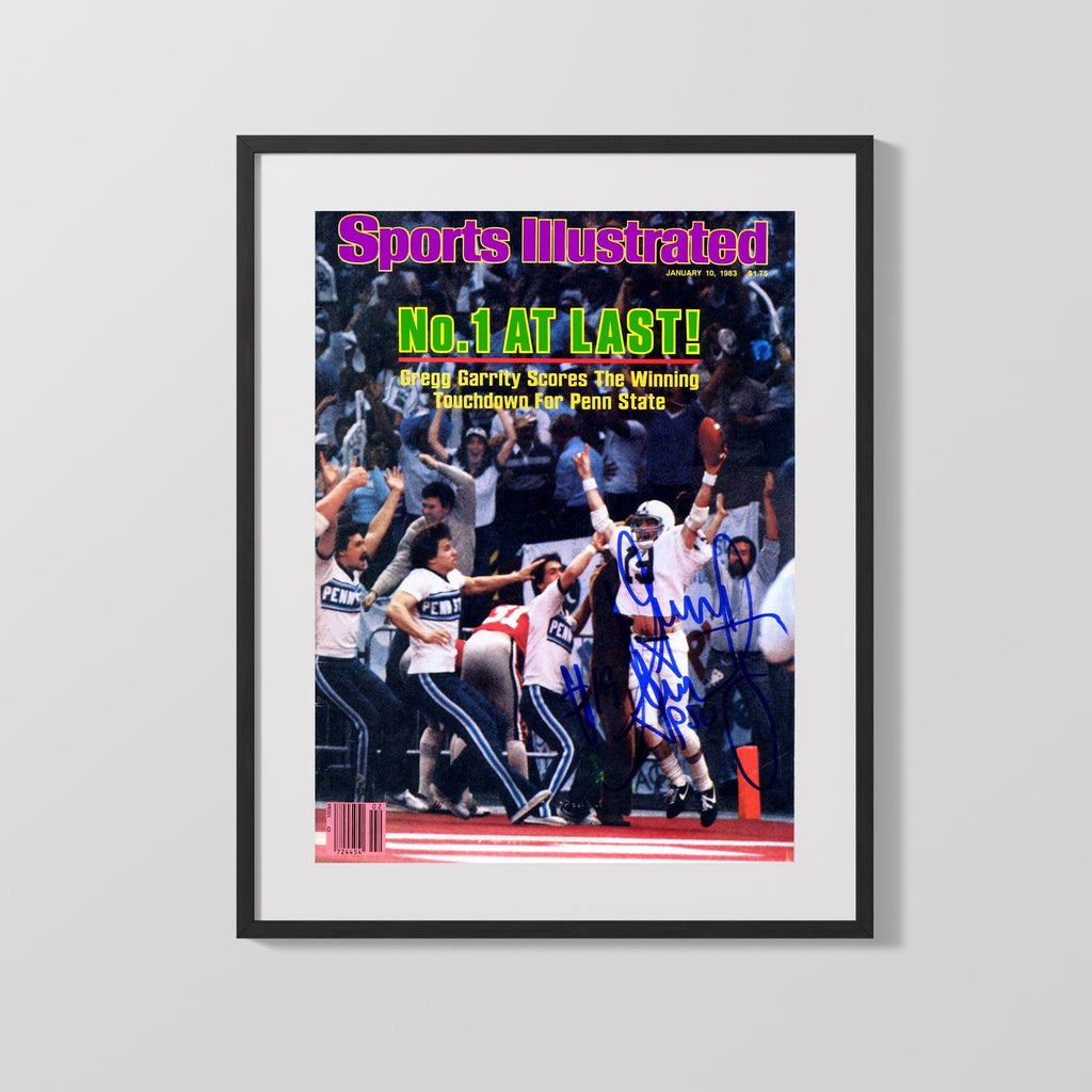 Penn State Autograph SI Print - Gregg Garrity 1983 Title - No.1 At Last College FSPrints Gallery Frame 16x20