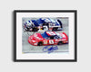 Racing Autograph Print - Dale Earnhardt Jr and Sr - Dual Cars Racing FSPrints Gallery Frame 16x20