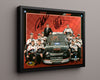 Racing Autograph Print - Dale Earnhardt Jr and Sr - Dual Cars Racing FSPrints Floating Canvas 16x20