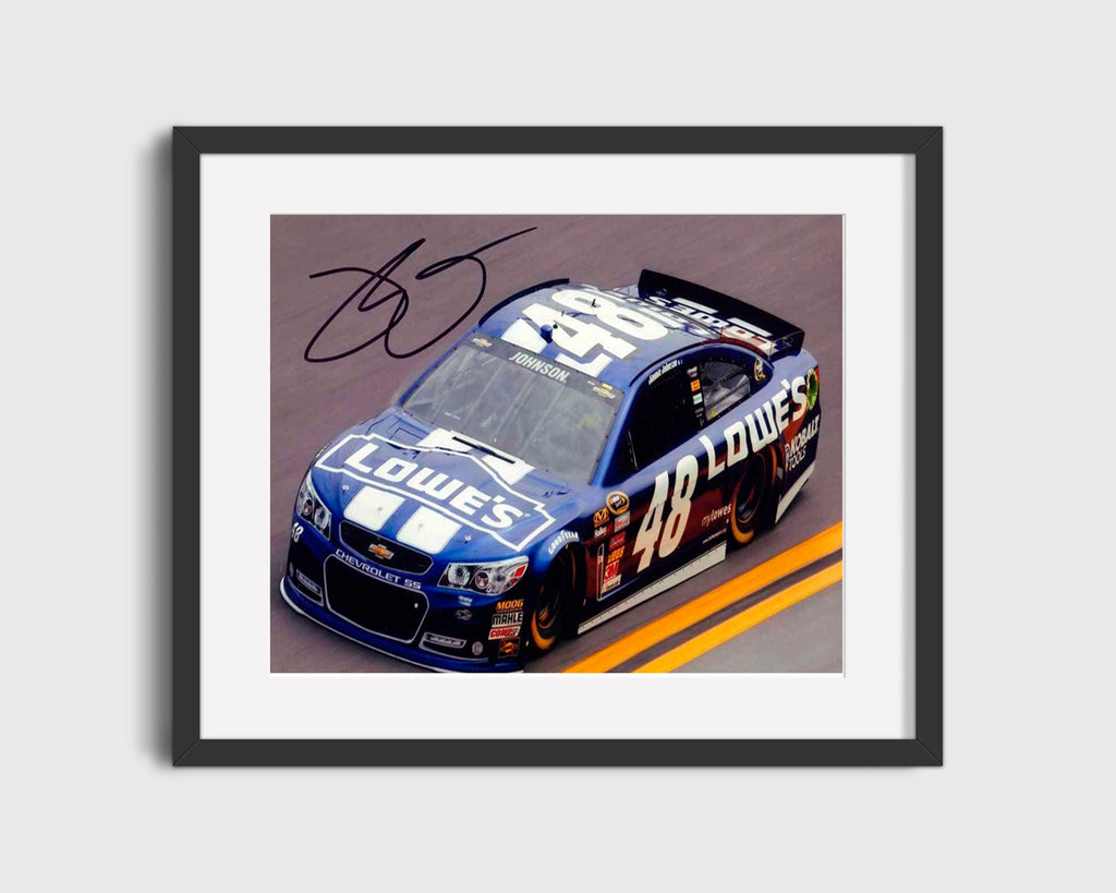 Racing Autograph Print - Jimmie Johnson - Lowes Car Racing FSPrints Gallery Frame 16x20