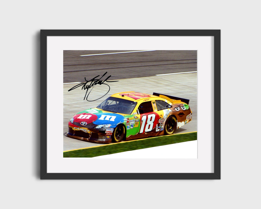 Racing Autograph Print - Kyle Busch - Victory Burnout Celebration Racing FSPrints Gallery Frame 16x20