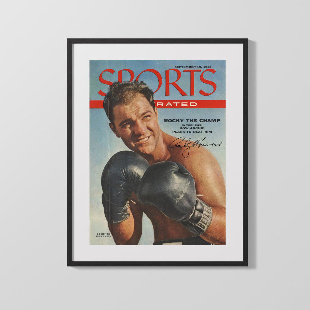 Rocky Marciano Autograph SI Print - Rocky the Champ Cover - Undefeated Legacy Boxing FSPrints Gallery Frame 16x20
