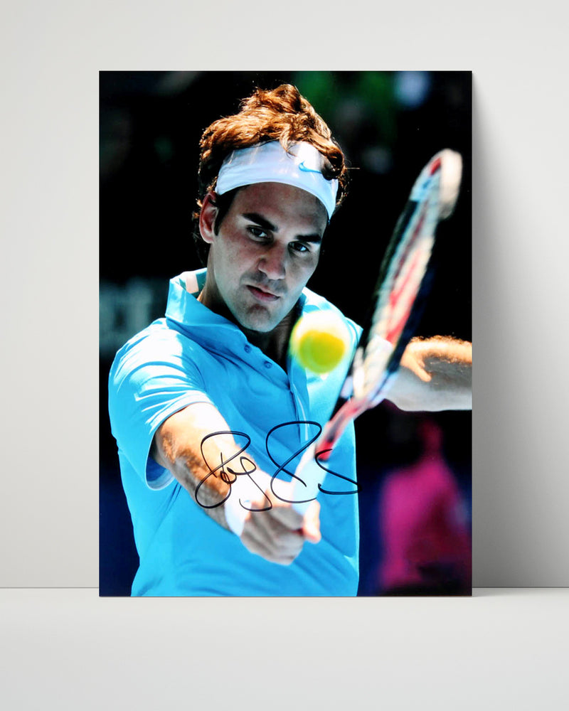 Unframed Roger Federer Backhand Shot Autograph Poster Print Unframed Print - Tennis FSP - Unframed