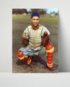 Roy Campanella Autograph Print - Classic Catcher Pose - Brooklyn Icon