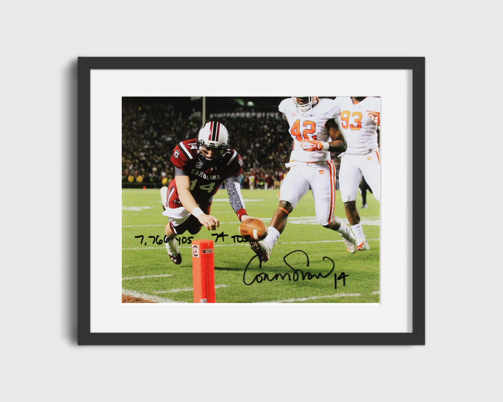 South Carolina Autograph Print - Conner Shaw - Record Breaker College FSPrints Gallery Frame 16x20