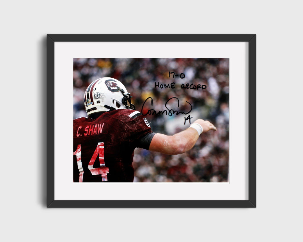 South Carolina Autograph Print - Connor Shaw - Unbeaten at Home College FSPrints Gallery Frame 16x20