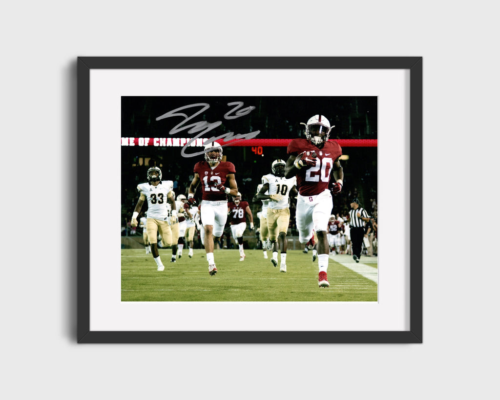 Stanford Autograph Print - Bryce Love TD Run - Speeding Cardinal College FSPrints Gallery Frame 16x20