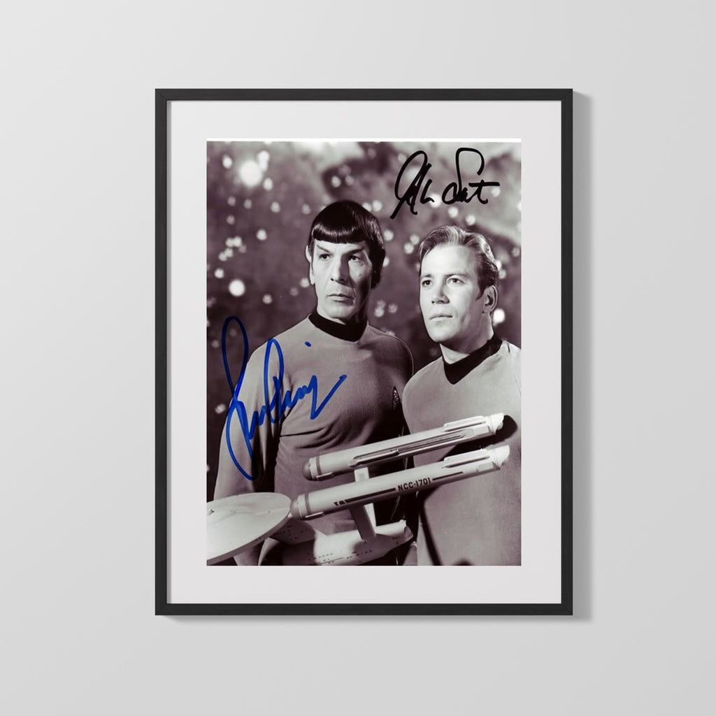 Star Trek - Kirk and Spock - Autograph Print Television Vintage Framed Prints Gallery Frame 16x20