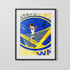 Stephen Curry Autograph Print - Warriors Court - Half-Court Maestro