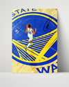 Stephen Curry Autograph Print - Warriors Court - Half-Court Maestro