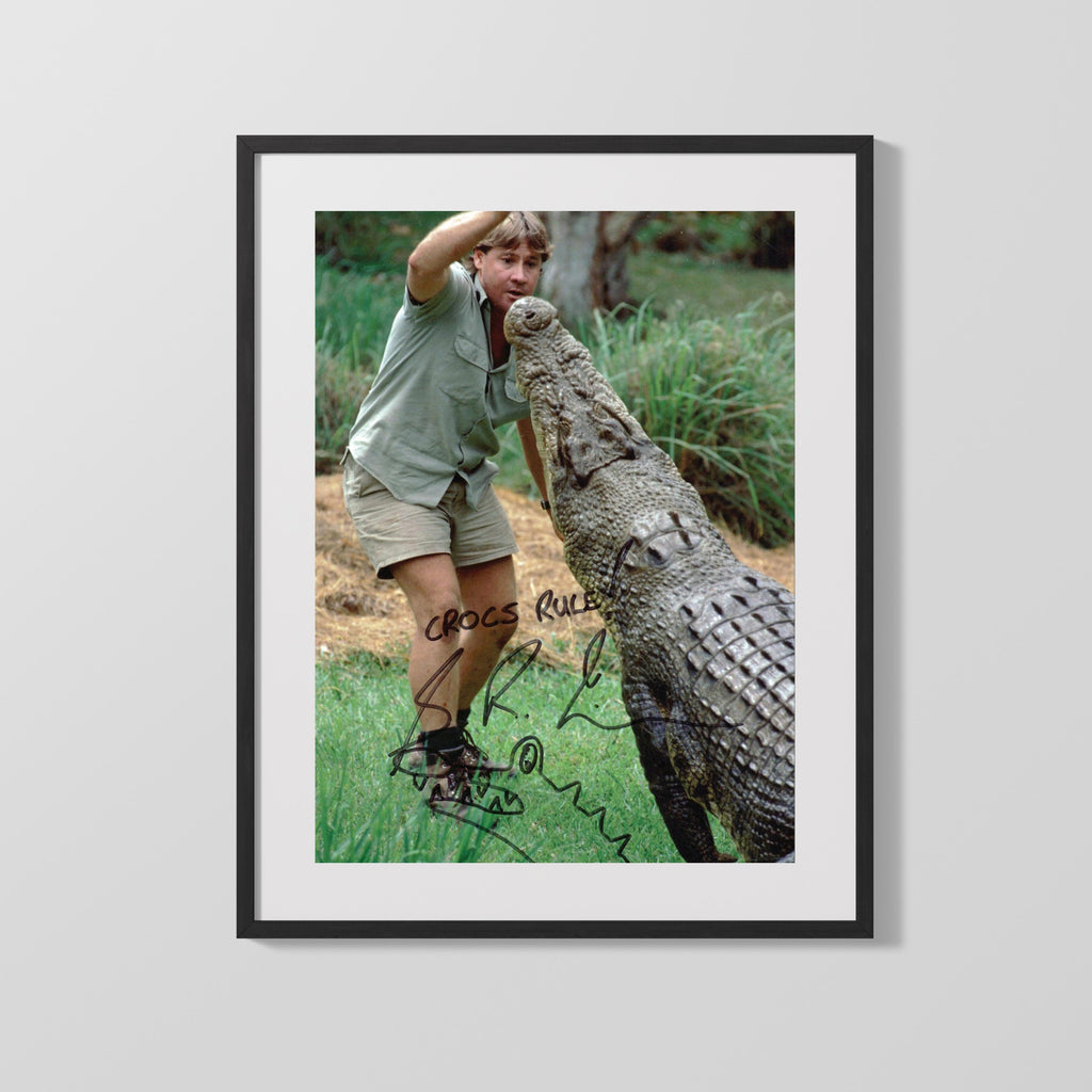 Steve Irwin - Crocodile Hunter - Croc Encounter Autograph Print Television Vintage Framed Prints Gallery Frame 16x20