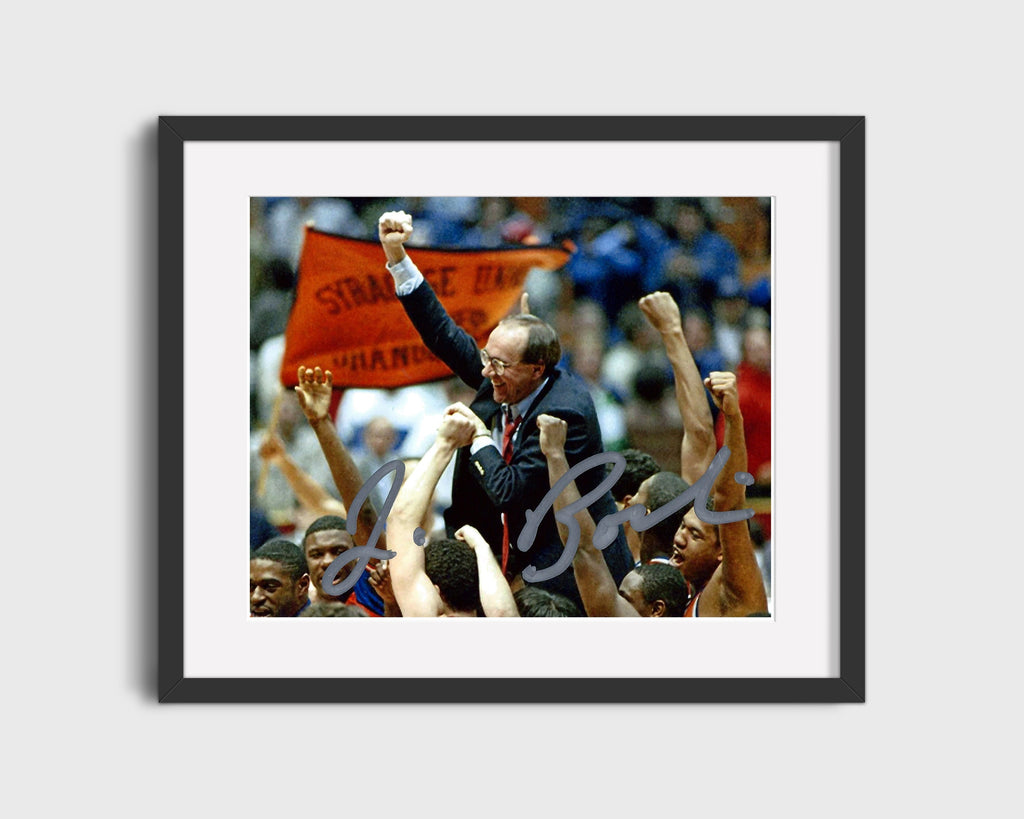Syracuse Autograph Print - Jim Boeheim Celebration - Orange Uplift College FSPrints Gallery Frame 16x20