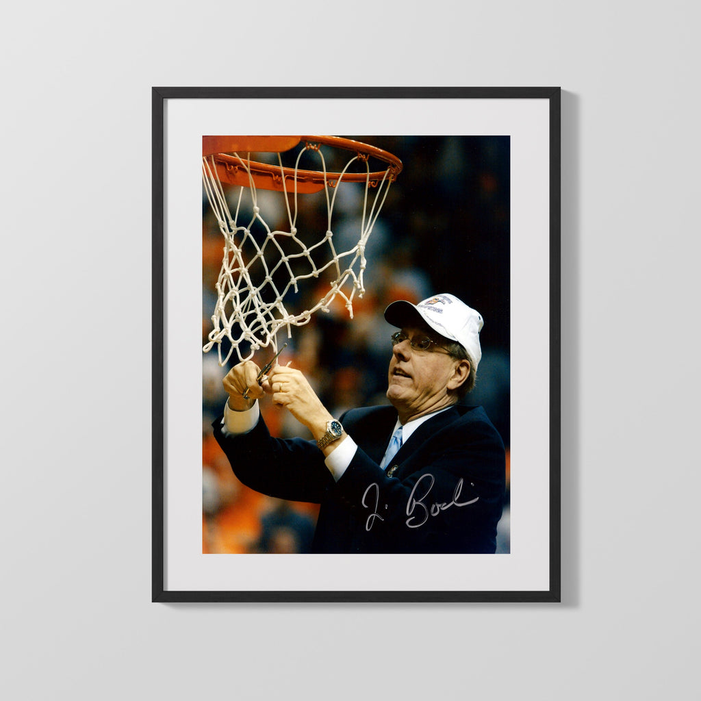 Syracuse Autograph Print - Jim Boeheim Cutting Net - Coachs Crown College FSPrints Gallery Frame 16x20