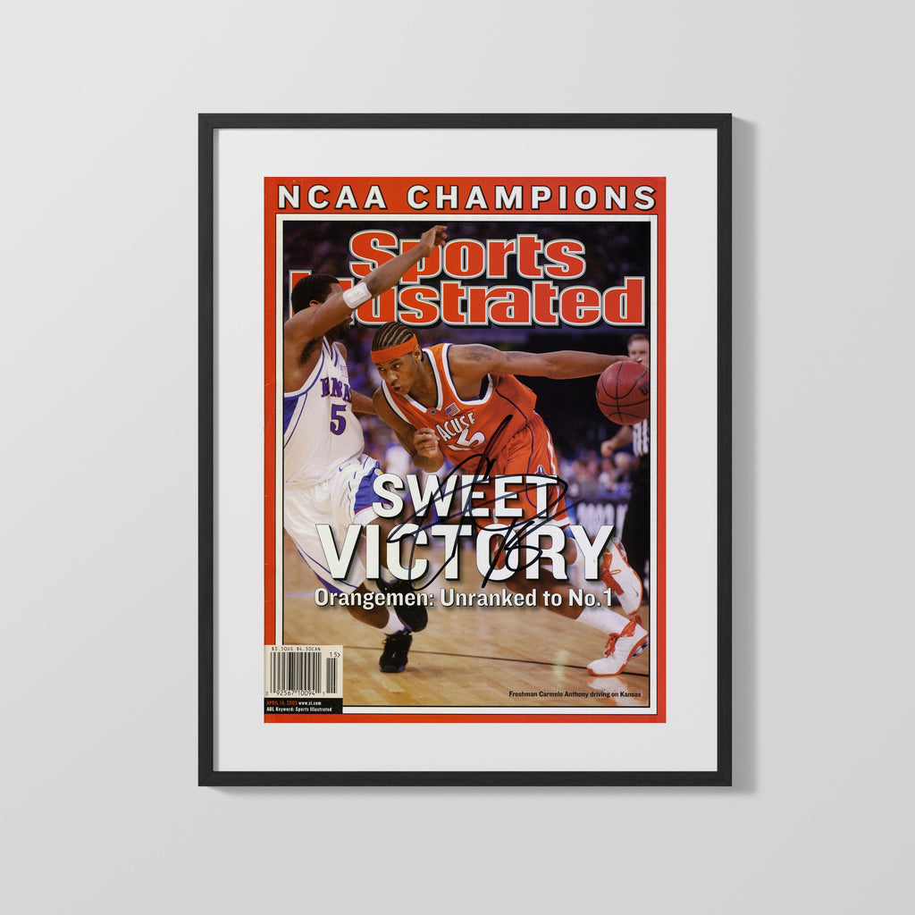 Syracuse Autograph SI Print - Carmelo Anthony Sweet Victory - Orange Crush College FSPrints Gallery Frame 16x20