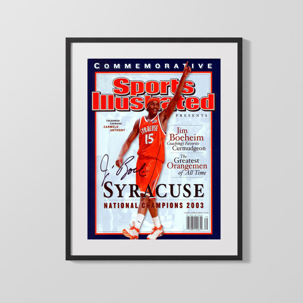 Syracuse Autograph SI Print - Jim Boeheim 2003 Champs - Cutting Nets College FSPrints Gallery Frame 16x20