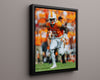 Tennessee Autograph Print - Alvin Kamara On The Run - Orange Lightning College FSPrints Floating Canvas 16x20