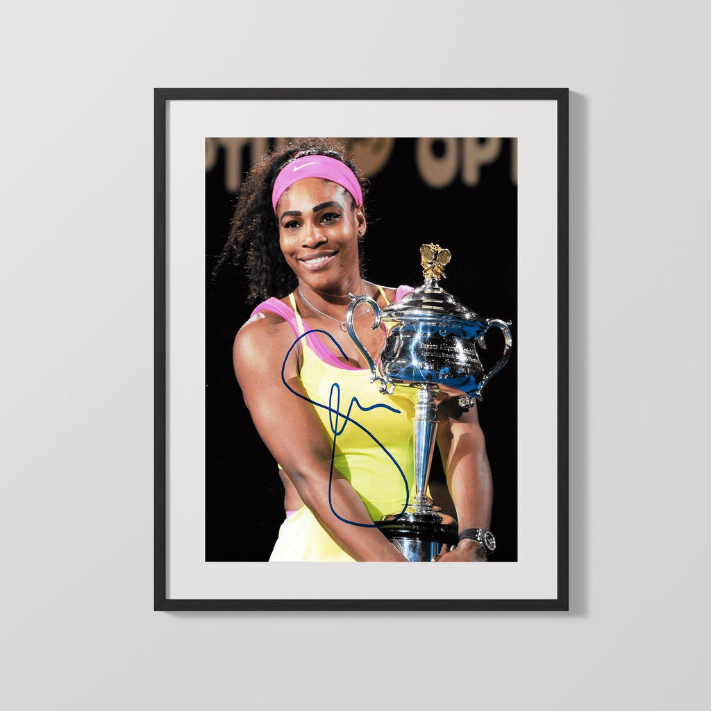 Tennis Autograph Photo - Serena Williams Trophy - Champion Glow Tennis FSPrints Gallery Frame 16x20
