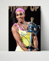 Tennis Autograph Photo - Serena Williams Trophy - Champion Glow Tennis FSPrints Poster 16x20
