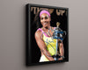 Tennis Autograph Photo - Serena Williams Trophy - Champion Glow Tennis FSPrints Floating Canvas 16x20