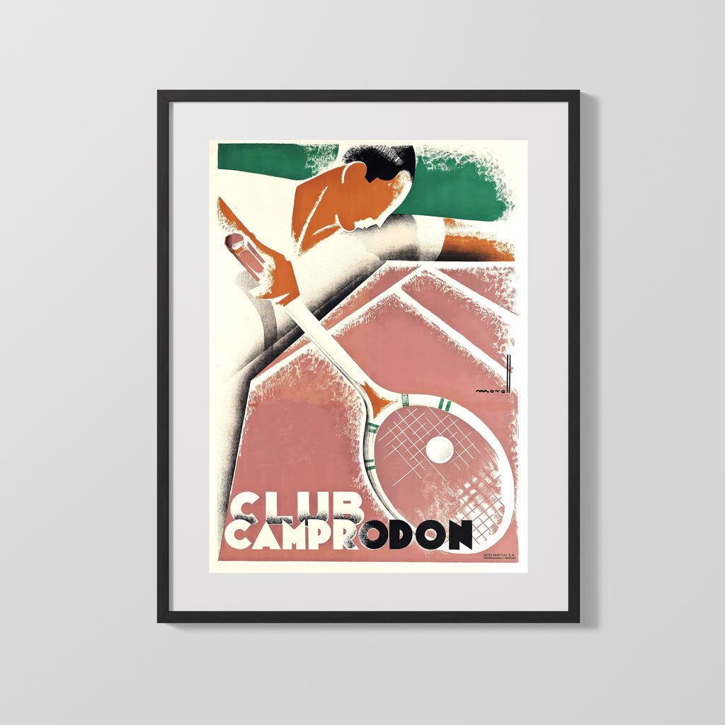 Tennis Poster - Club Camprodon - Bold Swing Tennis FSPrints Gallery Frame 16x20