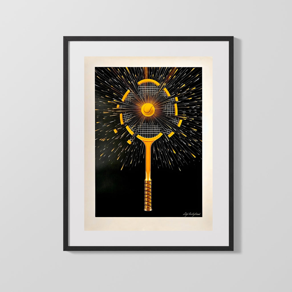 Tennis Poster - Exploding Racquet - Power Smash Tennis FSPrints Gallery Frame 16x20