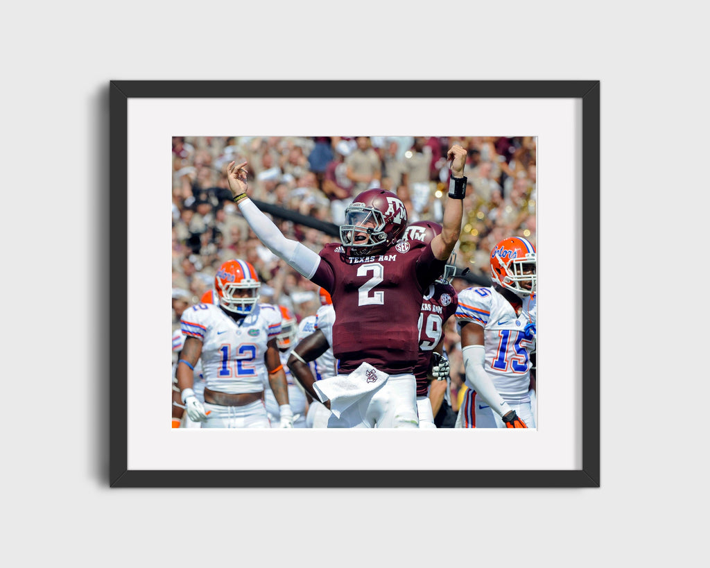 Texas A&M Print - Johnny Manziel Money Manziel - Cash sign College FSPrints Gallery Frame 16x20