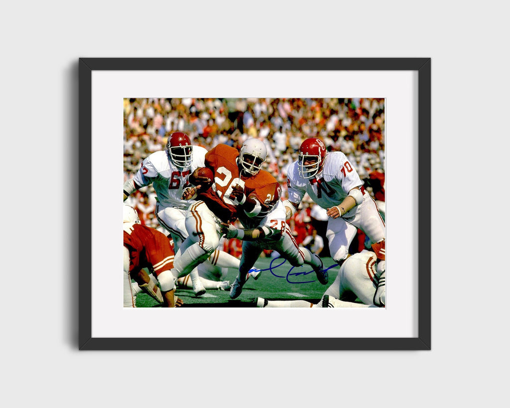 Texas Autograph Print - Earl Campbell - Tyler Rose Power College FSPrints Gallery Frame 16x20