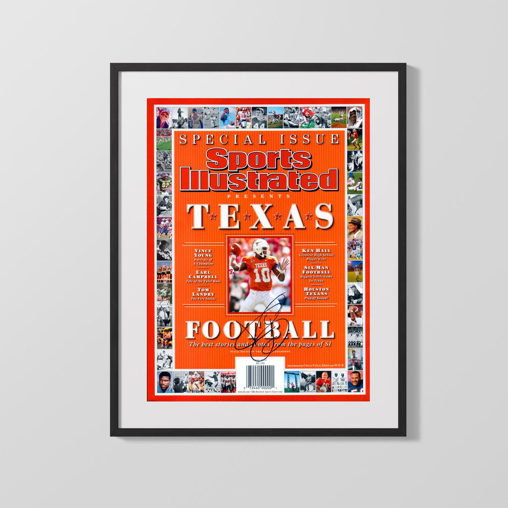 Texas Autograph SI Print - Vince Young - Longhorn Legend College FSPrints Gallery Frame 16x20