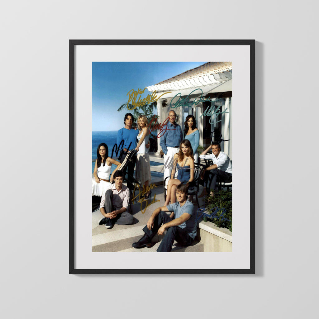 The OC - Cast - Beachside Group Autograph Print Television Vintage Framed Prints Gallery Frame 16x20