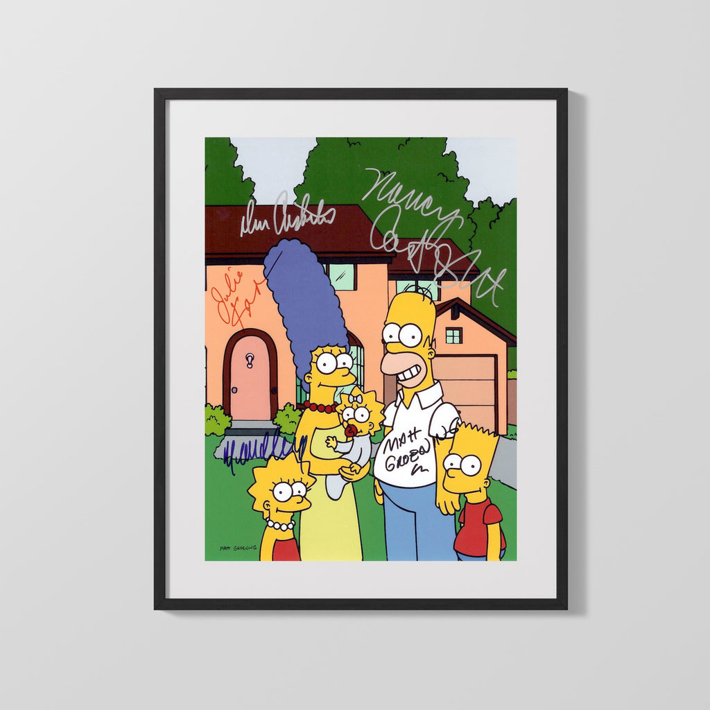 The Simpsons - Cast - Family Autograph Print Television Vintage Framed Prints Gallery Frame 16x20