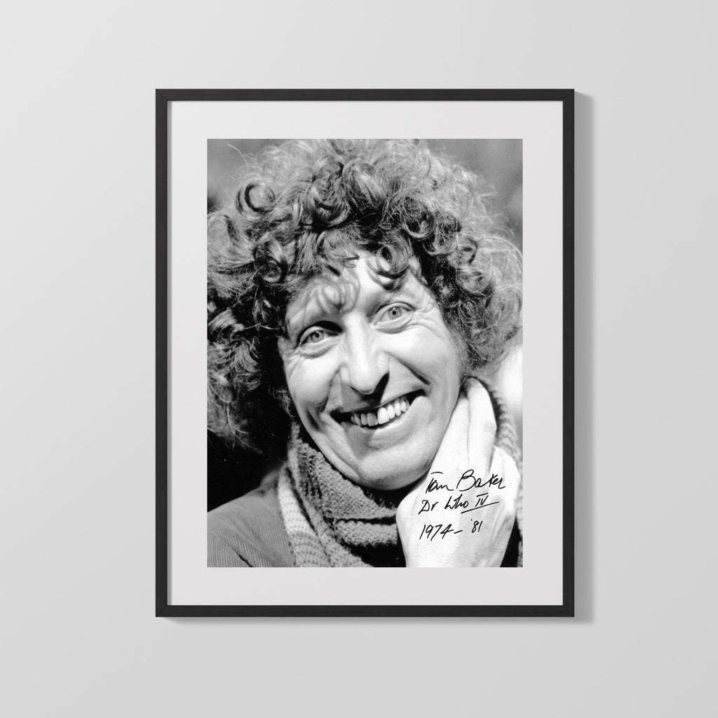 Tom Baker - Doctor Who - Fourth Doctor Autograph Print 1974-81 Television Vintage Framed Prints Gallery Frame 16x20