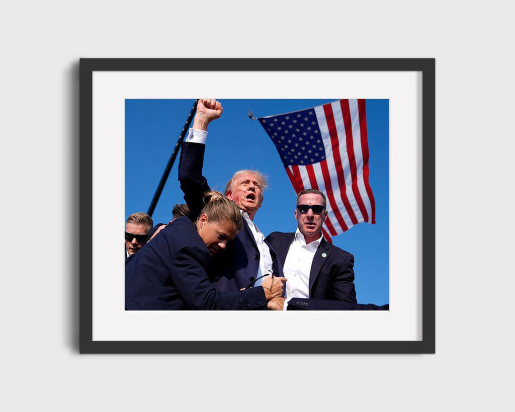 16x20 - Donald Trump July 13, 2024 "Keep Fighting" Fist Pump Framed Photo Gallery Print - History FSP - Gallery Framed   