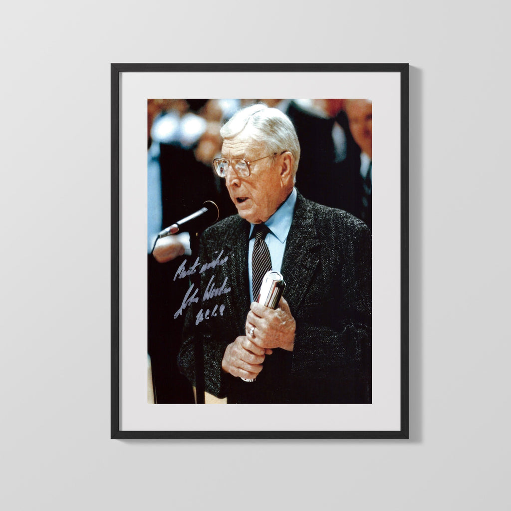 UCLA Autograph Print - John Wooden - Wizard of Westwood College FSPrints Gallery Frame 16x20