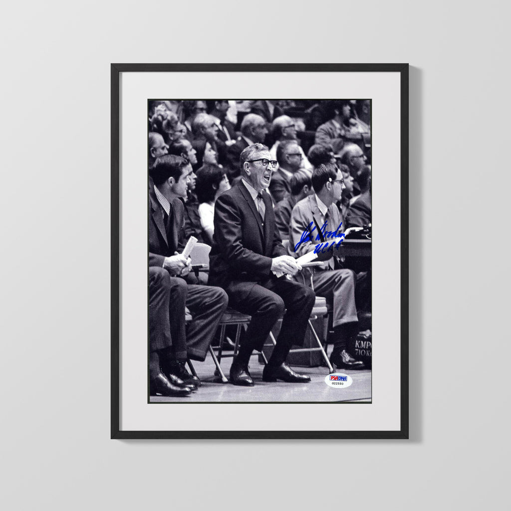 UCLA Autograph Print - John Wooden Courtside - Wizard of Westwood College FSPrints Gallery Frame 16x20