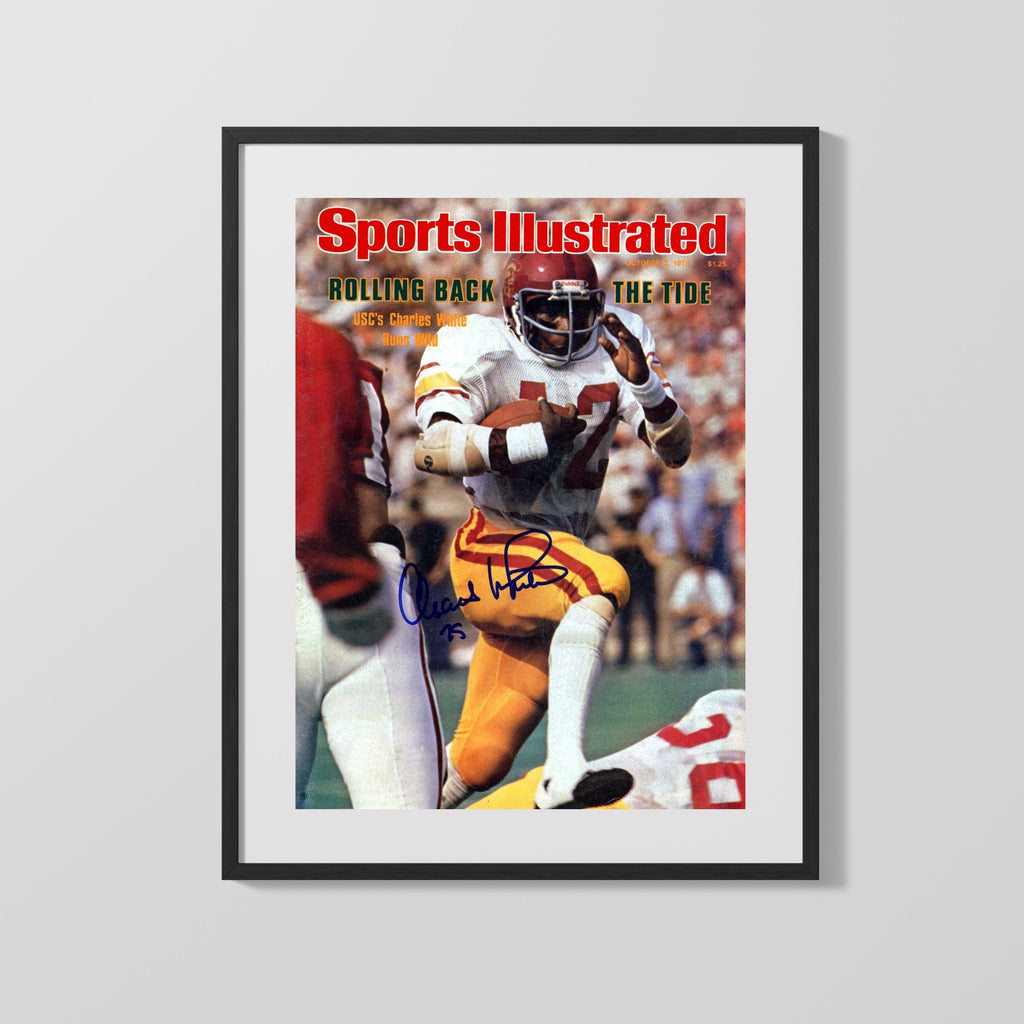 USC Autograph SI Print - Charles White Runs Wild - Rolling Back Tide College FSPrints Gallery Frame 16x20