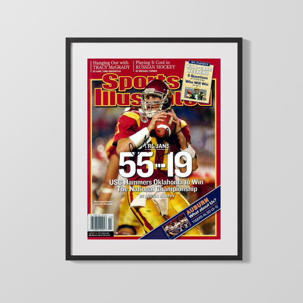 USC Autograph SI Print - Matt Leinart - 55-19 Title Rout College FSPrints Gallery Frame 16x20