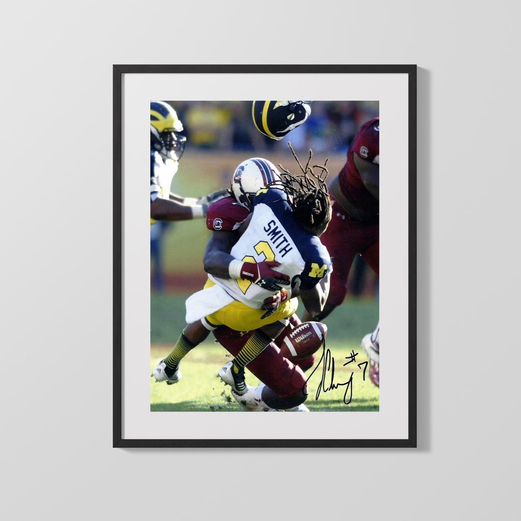 South Carolina Autograph Print - Clowney "The Hit" College FSPrints Gallery Frame 16x20