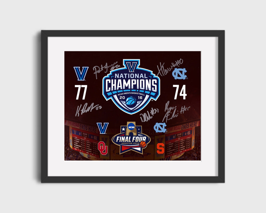 Villanova Autograph Print - Champions Scoreboard - Championship Victory College FSPrints Gallery Frame 16x20