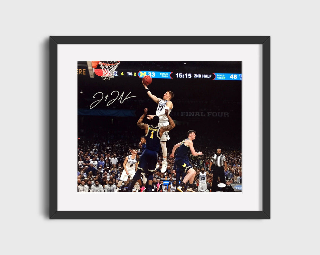 Villanova Autograph Print - Donte DiVincenzo Dunk - Big Game Bounce College FSPrints Gallery Frame 16x20